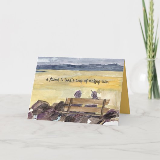 Friendship A Friend is God's Way Women Sunset Lake カード (正面)