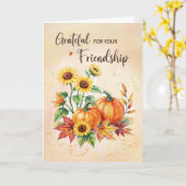 Friendship Appreciation on Thanksgiving Sunflowers カード (黄色い花)