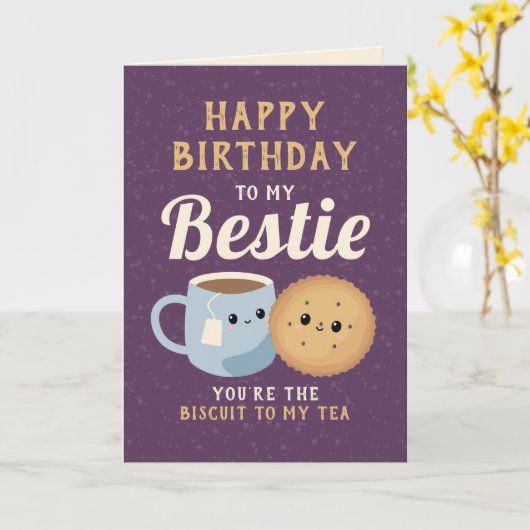 Friendship Bestie Funny Cute Happy Birthday カード (黄色い花)