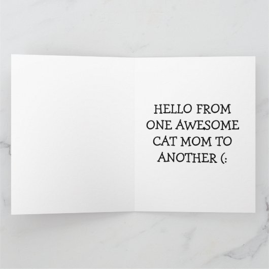 FRIENDSHIP CAT MOM HELLO RETRO GREETING CARD カード (内部)