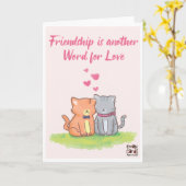 Friendship - Cute Kittens カード (黄色い花)