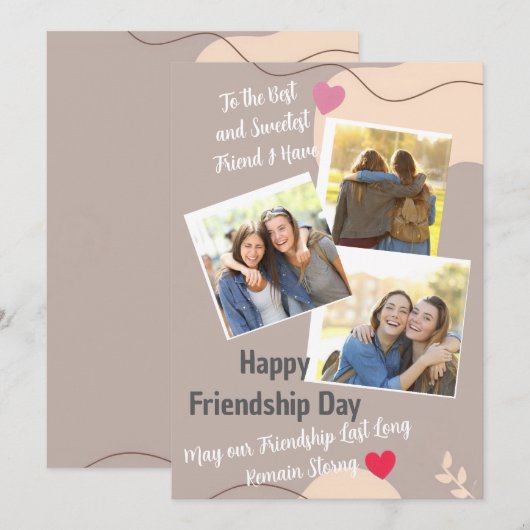 Friendship Day Invitation card 招待状 (正面/裏面)