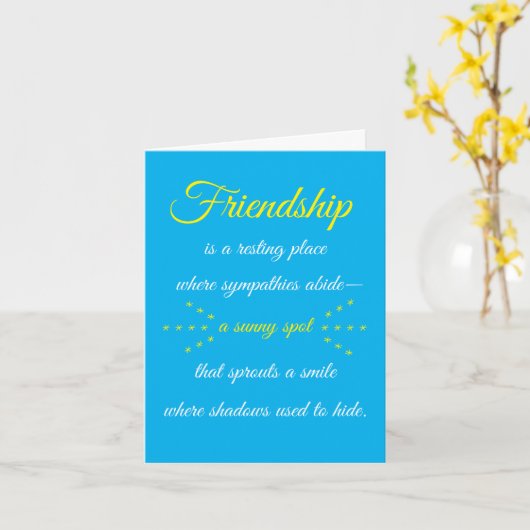 Friendship is a Resting Place Note Card カード (黄色い花)