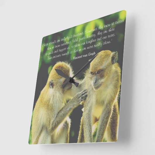 Friendship Quote by Vincent van Gogh スクエア壁時計 (傾斜)