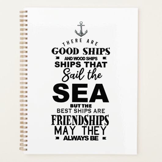 Friendship quote good ships best anniversary プランナー手帳 (正面)
