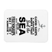 Friendship quote good ships best anniversary マグネット (横)