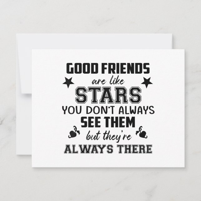 Friendship T-Shirt Quote Good Friend Like Star (正面)