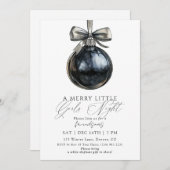 Friendsmas Black Ornament Girls Night Christmas 招待状 (正面/裏面)