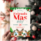 Friendsmas Christmas Holiday Party Cute Reindeer 招待状