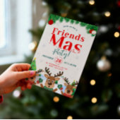 Friendsmas Christmas Holiday Party Cute Reindeer 招待状