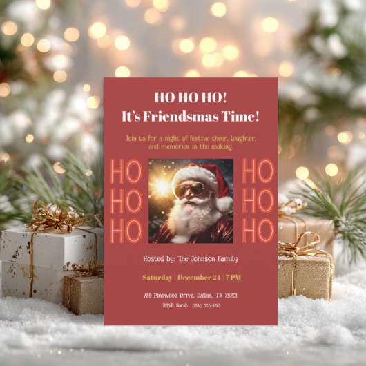 Friendsmas Party Invitation • Retro Christmas 招待状
