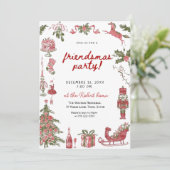 Friendsmas Whimsical Doodle Christmas Party 招待状 (スタンド正面)