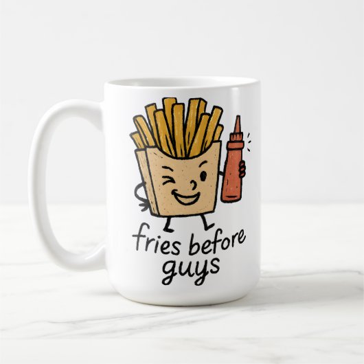 Fries Before Guys コーヒーマグカップ (左)
