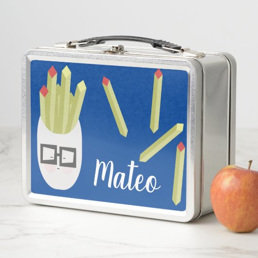 Fries Kids Nameおもしろい Metal Lunch Box メタルランチボックス (インサイチュ)