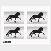 Fries Paard 長方形シール (シート)