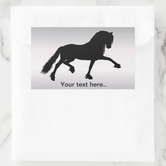 Fries Paard 長方形シール (バッグ)