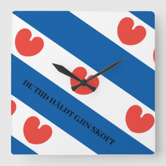 Friese klok met pompeblêd スクエア壁時計