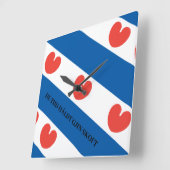 Friese klok met pompeblêd スクエア壁時計 (傾斜)