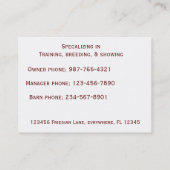 Friesianの名刺、101 名刺 (裏面)