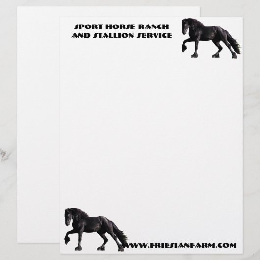 Friesianの子馬 レターヘッド (正面/裏面)