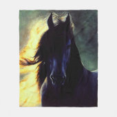 Friesianの白熱、Friesianの馬、黒い種馬またはロバ フリースブランケット (正面)