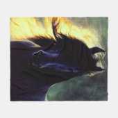 Friesianの白熱、Friesianの馬、黒い種馬またはロバ フリースブランケット (正面(横))