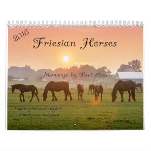 Friesianの馬のカレンダー カレンダー
