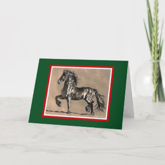 Friesianの馬のクリスマスカード シーズンカード