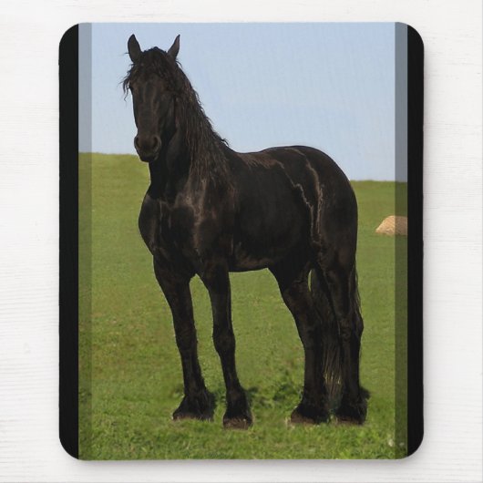 Friesianの馬のマウスパッド#9 マウスパッド (正面)