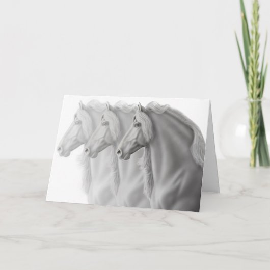 Friesianの馬の挨拶状 カード (正面)