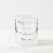 Friesianの馬の曇らされたガラスのマグ フロストグラスマグカップ (中央)