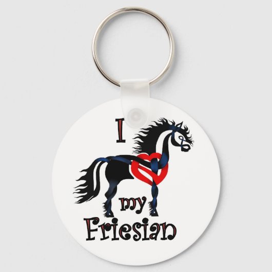 friesianの馬、ケルト族のデザイン キーホルダー (正面)