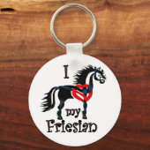 friesianの馬、ケルト族のデザイン キーホルダー (正面)