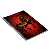 Friesianの黒い種馬か黒い美しい、馬の赤 ノートブック (右側)