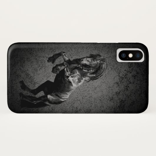 Friesianの黒い種馬、黒い美しい、馬 Case-Mate iPhoneケース (裏面(横))