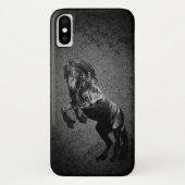 Friesianの黒い種馬、黒い美しい、馬 Case-Mate iPhoneケース (裏面)