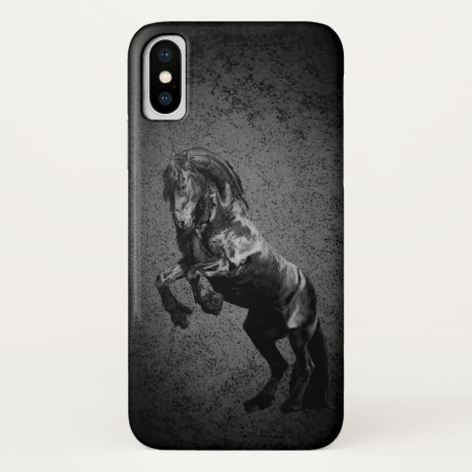 Friesianの黒い種馬、黒い美しい、馬 Case-Mate iPhoneケース (裏面)