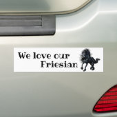 Friesian、黒い種馬私達は私達のFriesianを愛します バンパーステッカー (車上)