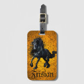 Friesian, black stallion, Frisan/Friesian horse/5 ラゲッジタグ (正面縦)
