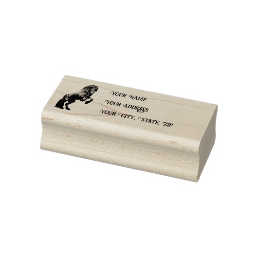Friesian/black stallion, Personal Address stamp/3b ラバースタンプ (スタンプ)