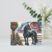 Friesian Horse Merry Christmas  ポストカード (スタンド正面)