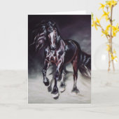 Friesian Stallion – カード (黄色い花)