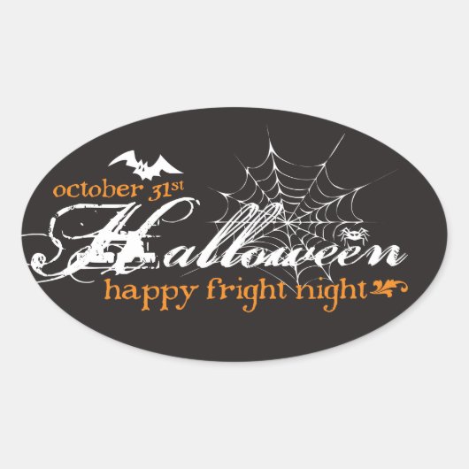 Fright Nightハロウィーンステッカー 楕円形シール (正面)