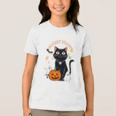 Fright Night Halloween Cat トライブレンドＴシャツ (正面)
