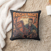 Fright Night Horror Poster – Retro Werewolf and Mo クッション (ブランケット)