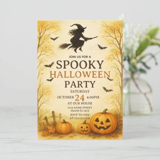 Fright Night Spooky Halloween Party Invitation 招待状 (スタンド正面)