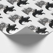 Frightened grim reaper and ghost. ラッピングペーパー (角)