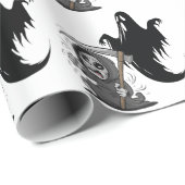 Frightened grim reaper and ghost. ラッピングペーパー (ロールコーナー)