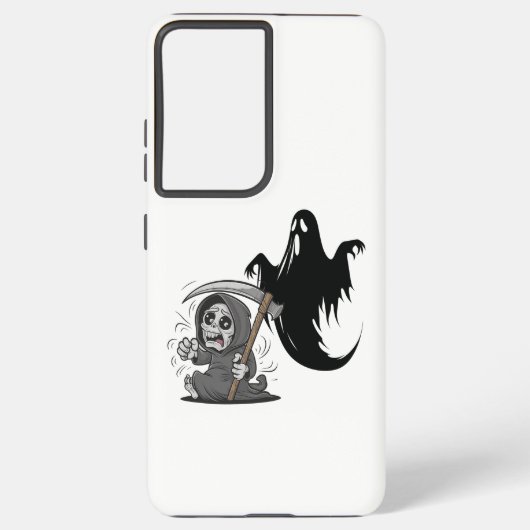 Frightened grim reaper and ghost. samsung galaxyケース (裏面)