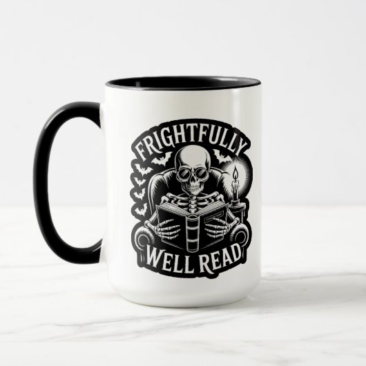 Frightfully Well Read Candlelight Skeleton マグカップ (左)
